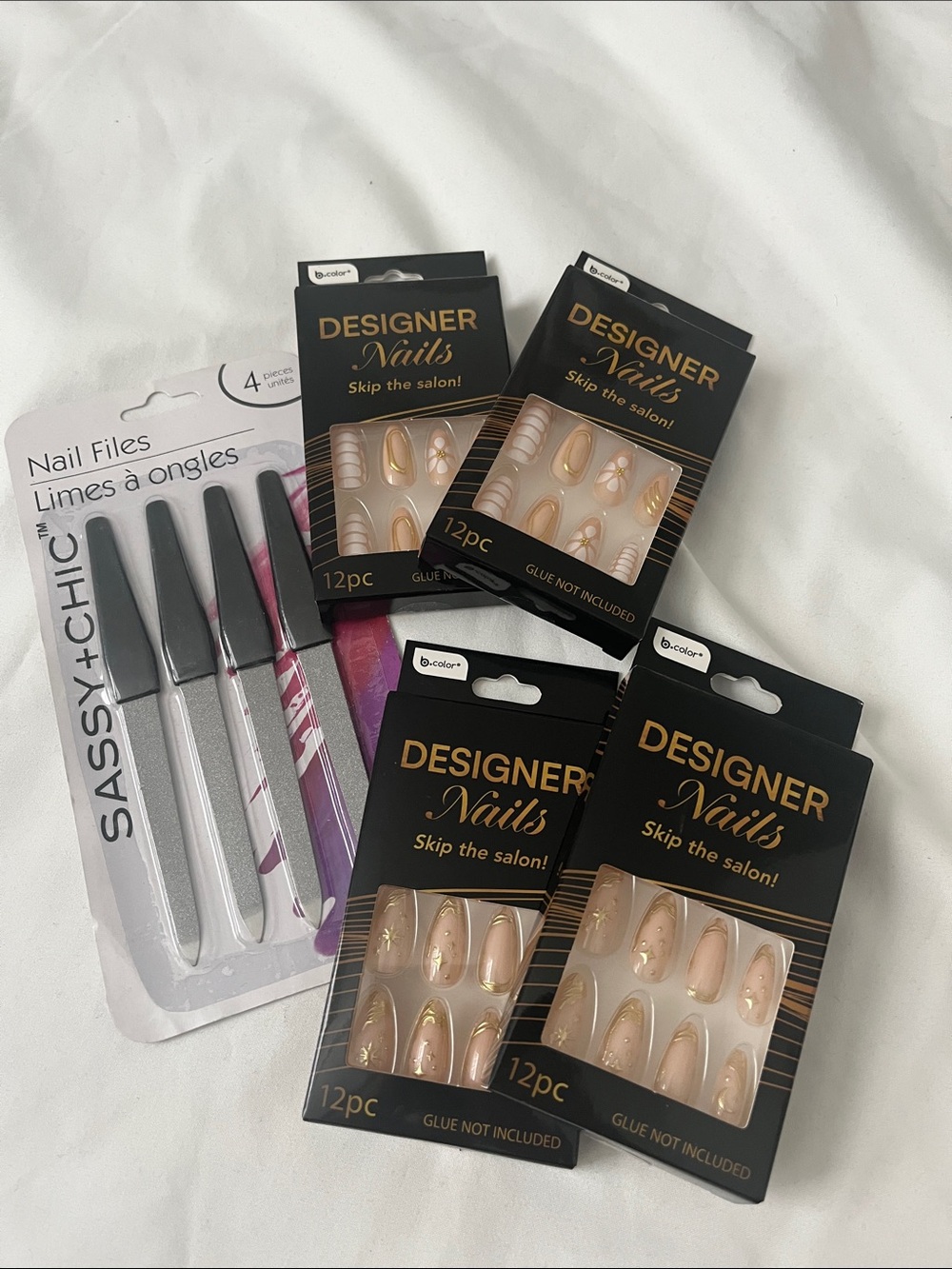 Nude & Gold Press-On Set - 12pc